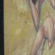 Peinture vintage grande huile sur toile – Deux figures allongées