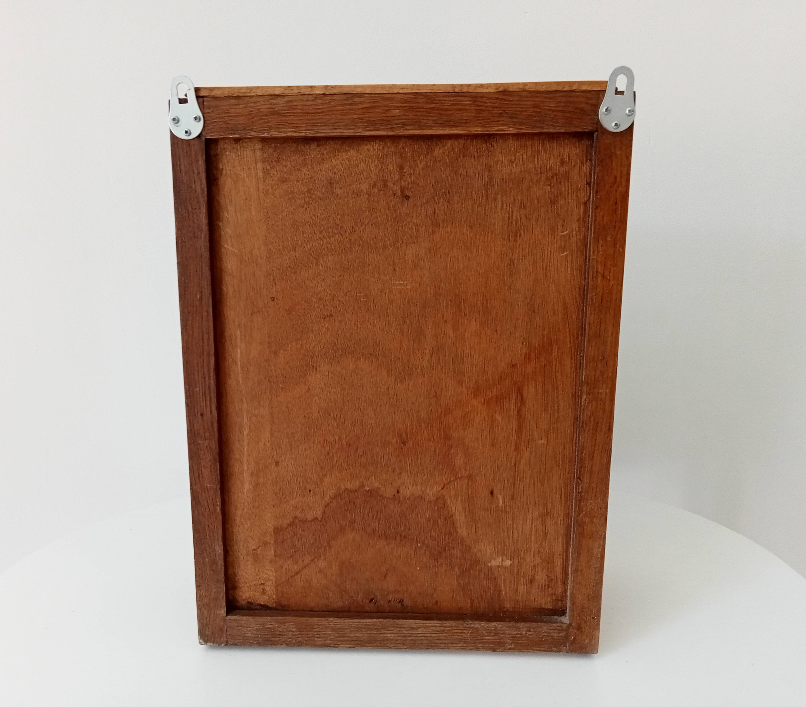 Vintage solid oak medicine cabinet