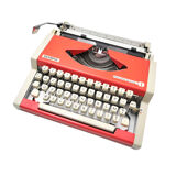 Olympia Orange Salmon Typewriter Revised Vintage With New Ribbon