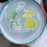 Vallauris decorative plate – hand-decorated – modern style
