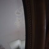 Antique large oval beveled mercury mirror