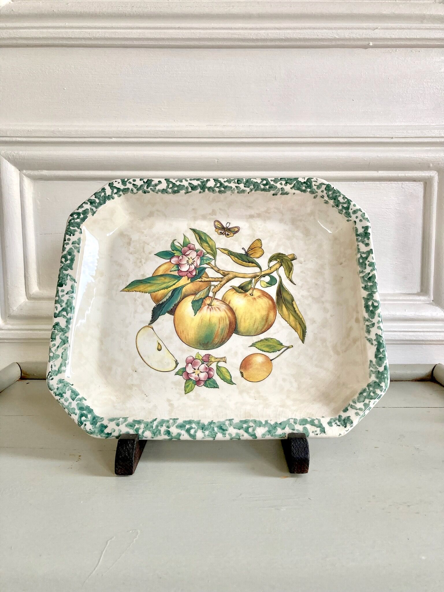 Fruit décor dish Italy 1970, Due Torri