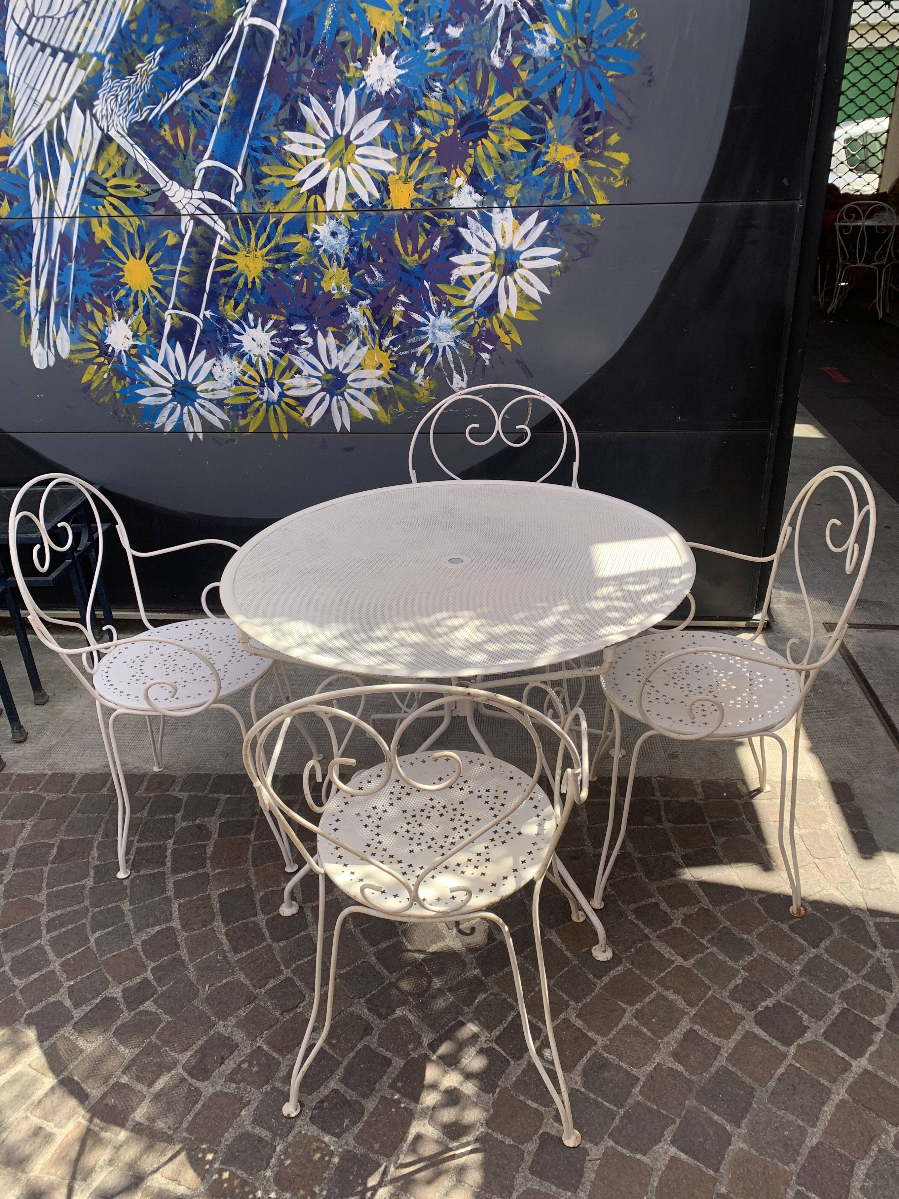 Wrought iron garden set 1960s