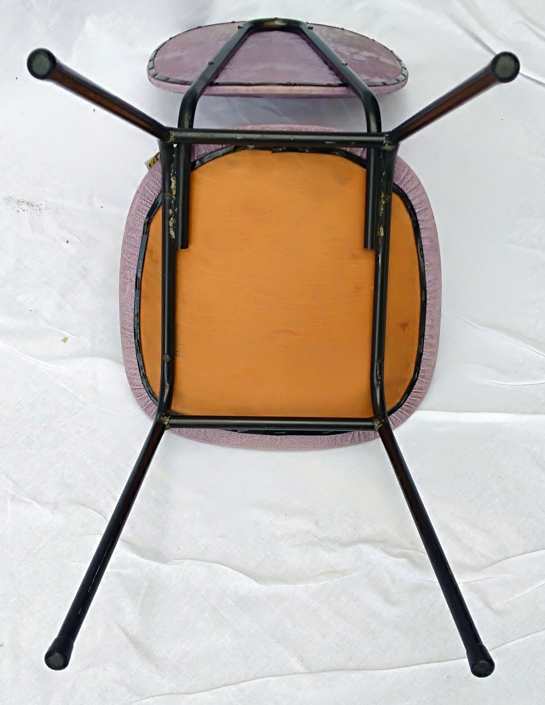 Chair 60s skaï old pink