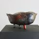 Fat Lava oyster bowl with 5th leg in red