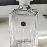 RCR/Royal Crystal Rock Square Whisky/Liqueur Decanter, Italy. Crystal. Diamond-striped/pointed patterns. Capacity 75 cl