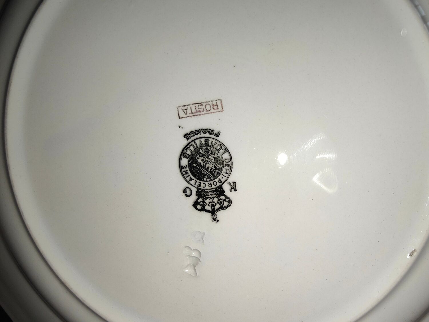 Old service 28 pieces porcelain KG Keller and Guérin Lunéville France decorated with flowers Rosita XIXth Century