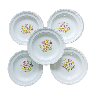 Set of 5 hollow plates Moulin des Loups