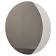 Large 1980s Italian smoke-tinted round mirror with white geometric segment