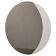 Large 1980s Italian smoke-tinted round mirror with white geometric segment
