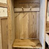 Art Nouveau wardrobe in pine with ceramic tiles, early 20th century.