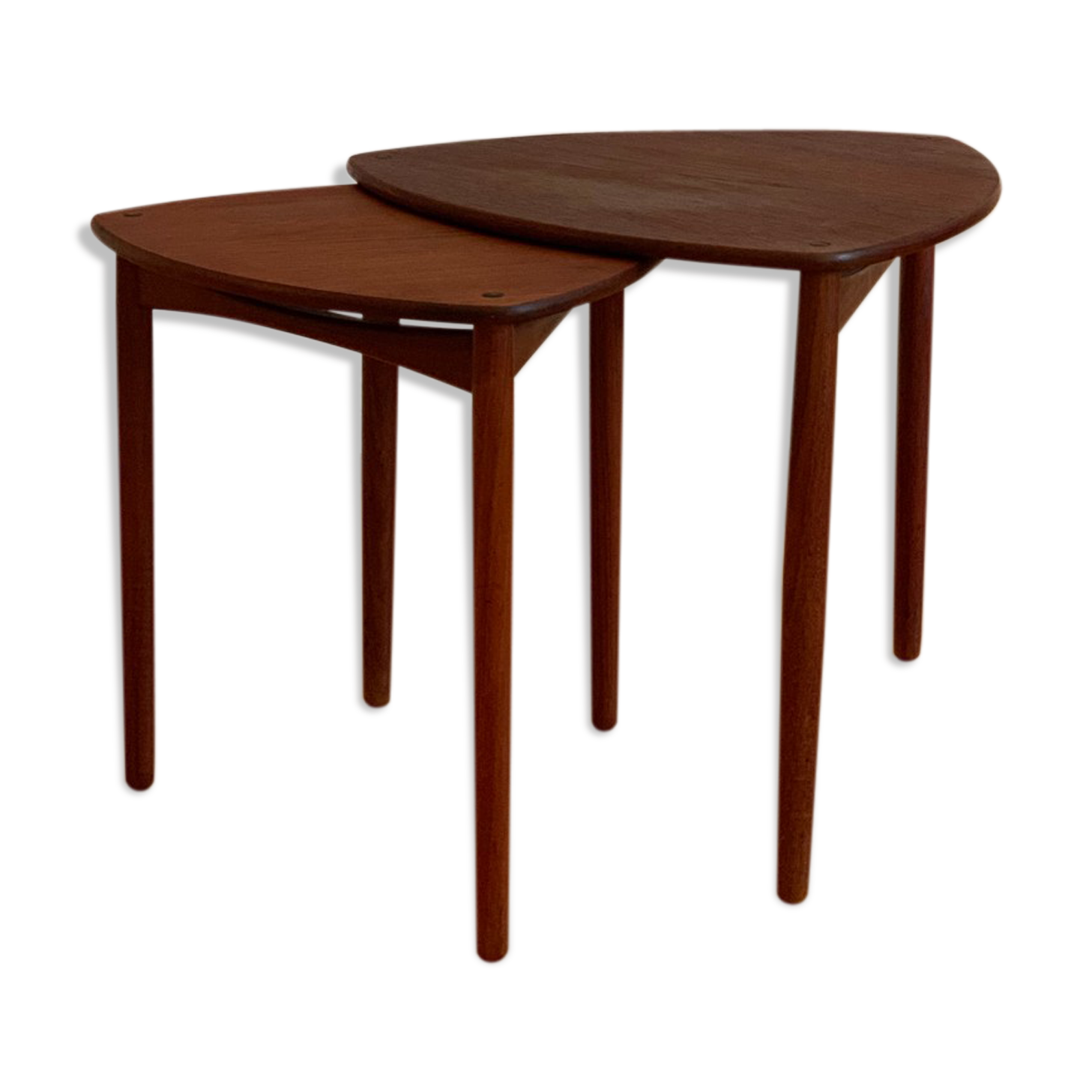 Danish Mid-Century Beside Teak Tables by Ejnar Larsen & Aksel Bender Madsen