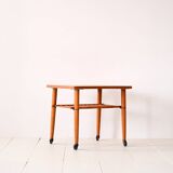 Table basse en teck à roulettes des années 1960