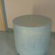 Pastel blue cylindrical coffee table "Tambour" – Artisan design.
