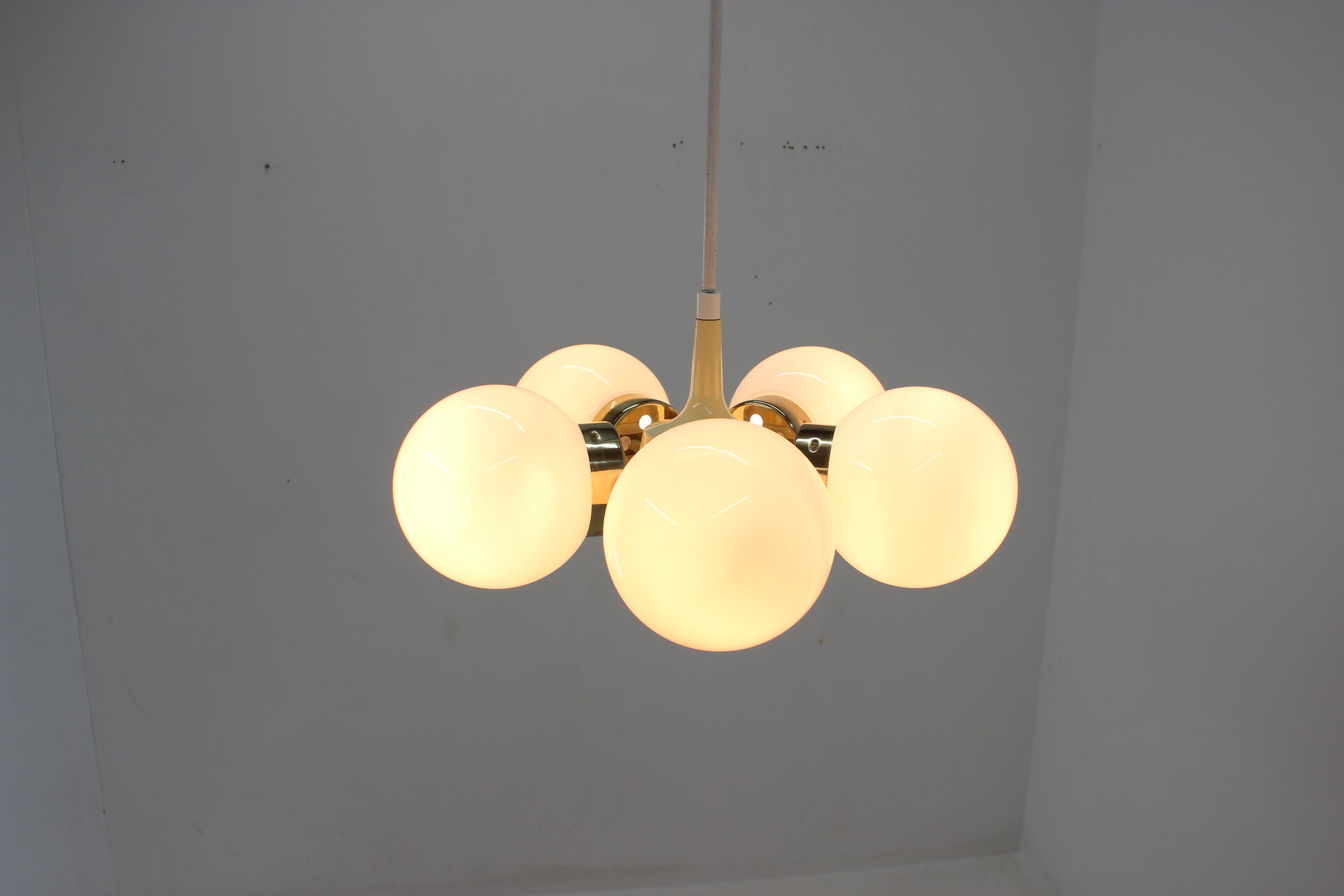 Space age chandelier sputnik by elektroinstala decin, 1970s