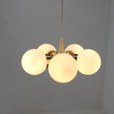 Space age chandelier sputnik by elektroinstala decin, 1970s