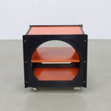 Table basse vintage sur roulettes Space Age