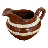 Ancien pot à lait sarreguemines modèle mary céramique marron & blanche