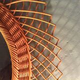 Large vintage 1960 rattan mirror 50cm