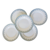 5 flat plates in ironstone from St Amand model Réjane 210726