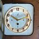 Vintage formica clock square silent wall clock "Jaz Blue"