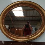 Oval mirror gilded wood - 84x100cm