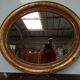 Miroir ovale bois doré - 84x100cm