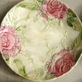 6 plates in slip decoration of roses earthenware of Onnaing