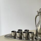 Polished pewter penguin-shaped carafe designed by Hugo Leven for Kayserzinn
