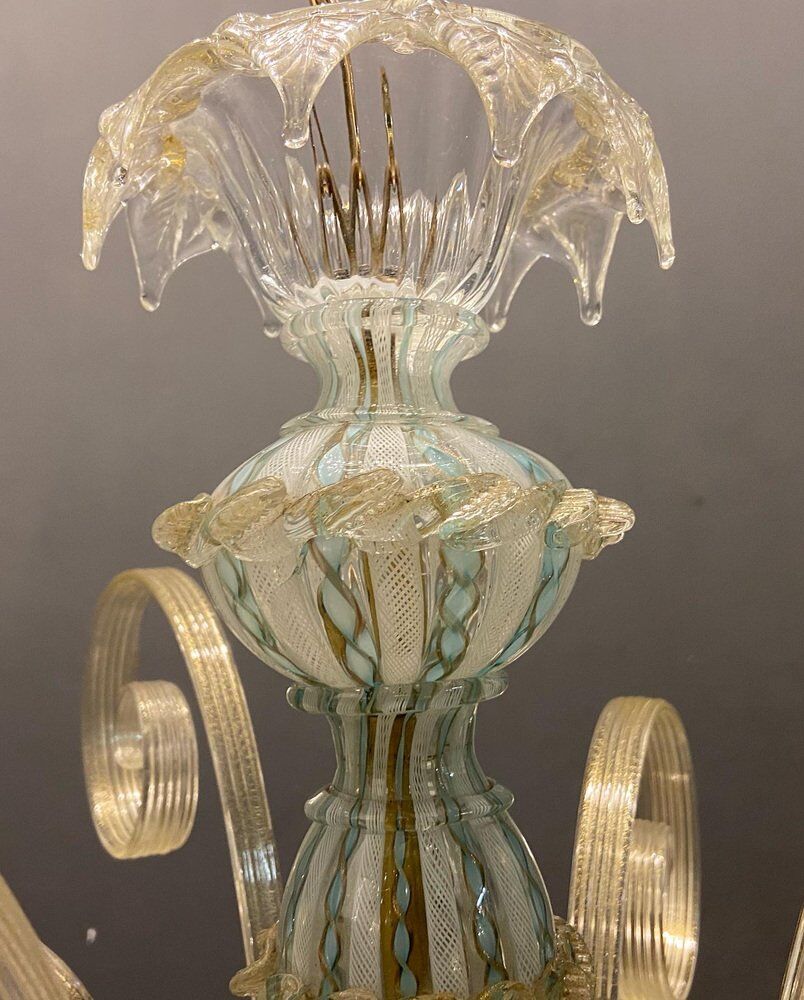 Venetian Murano Art Glass Chandelier from Venini