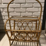 Rattan magazine rack