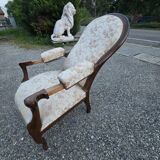 19th century Voltaire armchair with reclining backrest