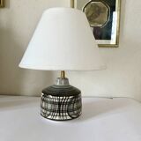 Earthenware lamp, braided fabric cable, 70s