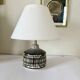 Earthenware lamp, braided fabric cable, 70s
