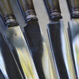 6 old table knives signed J Ott Coutellerie de Colmar