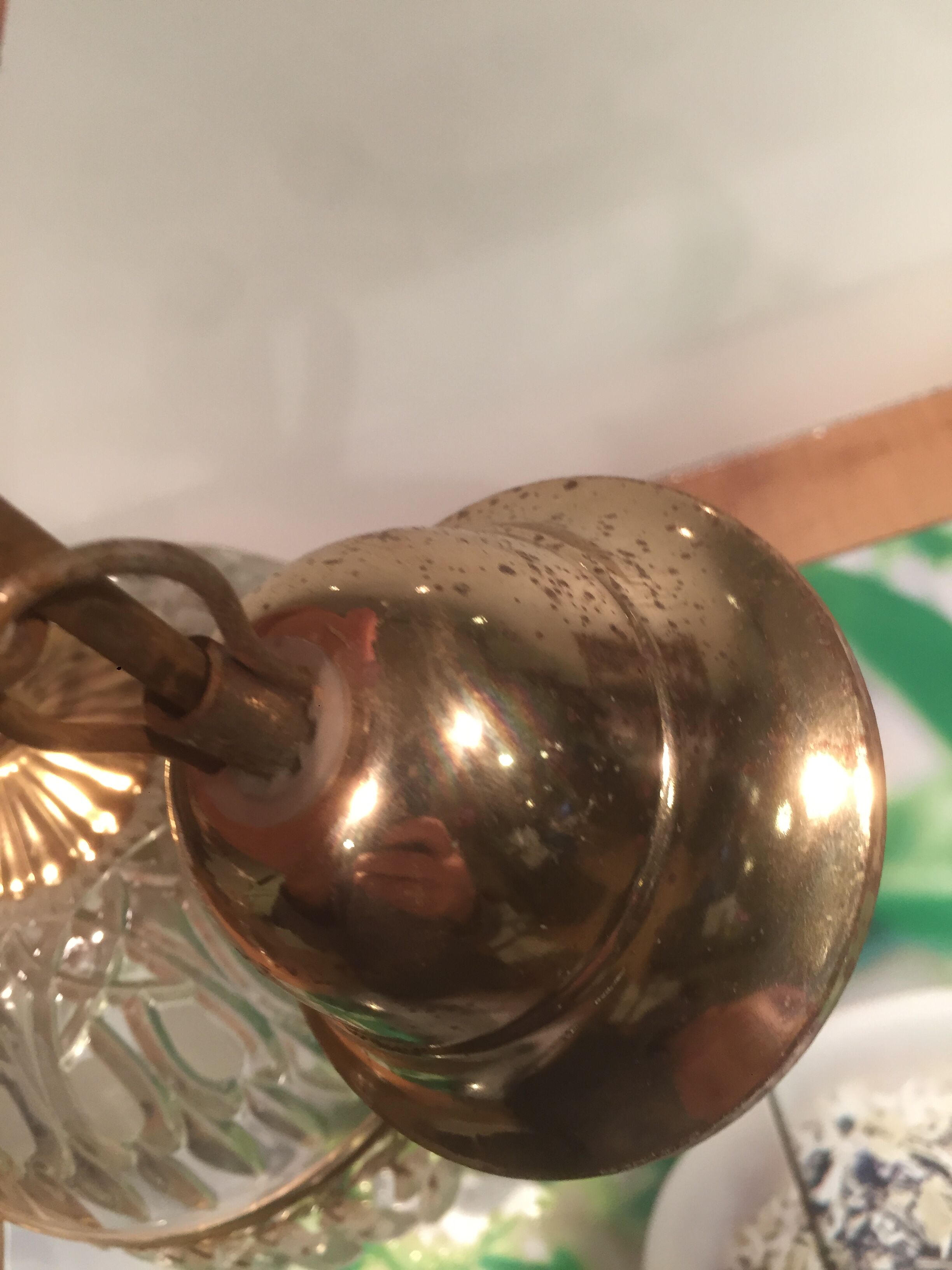 Hanging glass and stamps