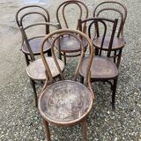 6 mismatched bistro chairs