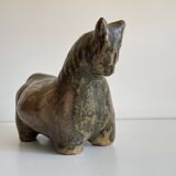 Brutalist ceramic zoomorphic horse shape