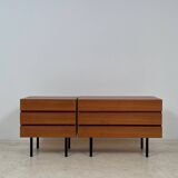 Pair of teak chests of drawers from the 1950s.