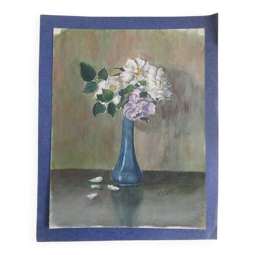 Old watercolor - bouquet of roses