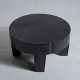 Coffee table en bois massif monoxyle noir