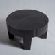 Coffee table en bois massif monoxyle noir