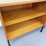 Vintage ARP Minvielle sideboard by Guariche Mortier Motte in light wood and black metal