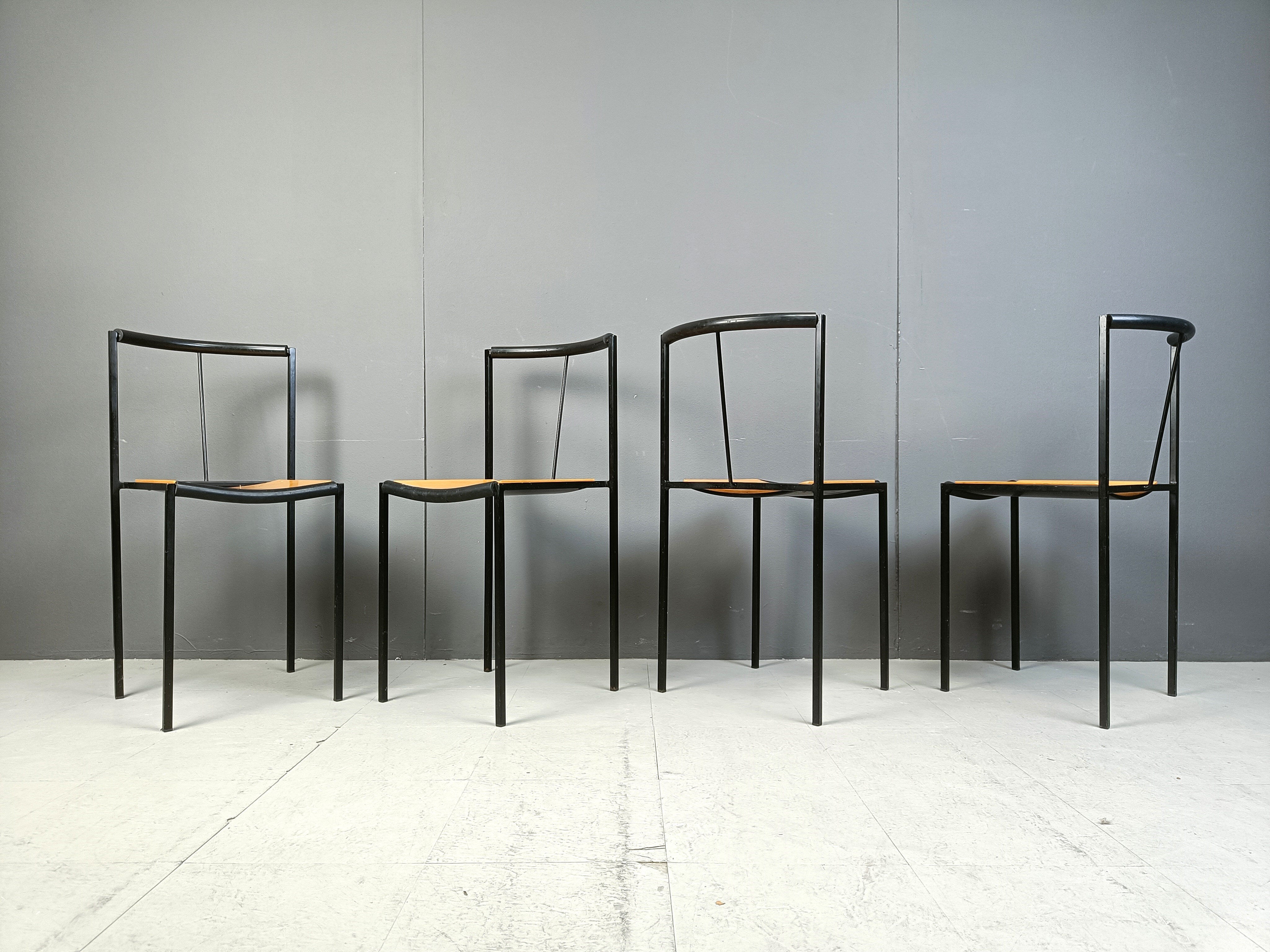 4 chairs by Zeus Noto Maurizio Peregalli Millepunte, 1985