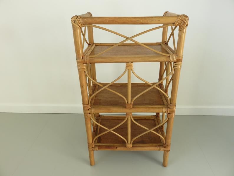 Bamboo rattan shelf, 60/70s