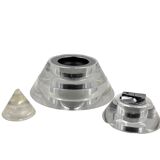 Space age lucite conical smoking set, Italy 1970