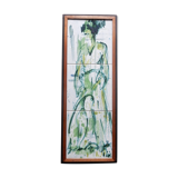 60s vintage ceramic tile panel from A. Suez