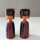3 Vintage candle holders DDR wooden figurines, Christmas decoration