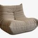 Beige velvet Togo armchair by Michel Ducaroy