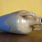 Flamed glazed stoneware bottle, Fournier Demars St-Amand alcohol bottle, amphora vase